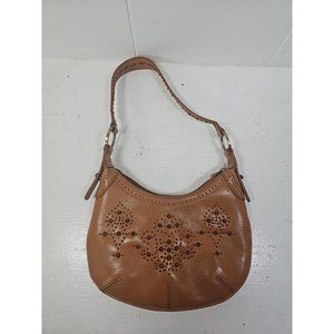 Kenneth Cole New York Tan Leather Handbag Purse Small Phone Holder